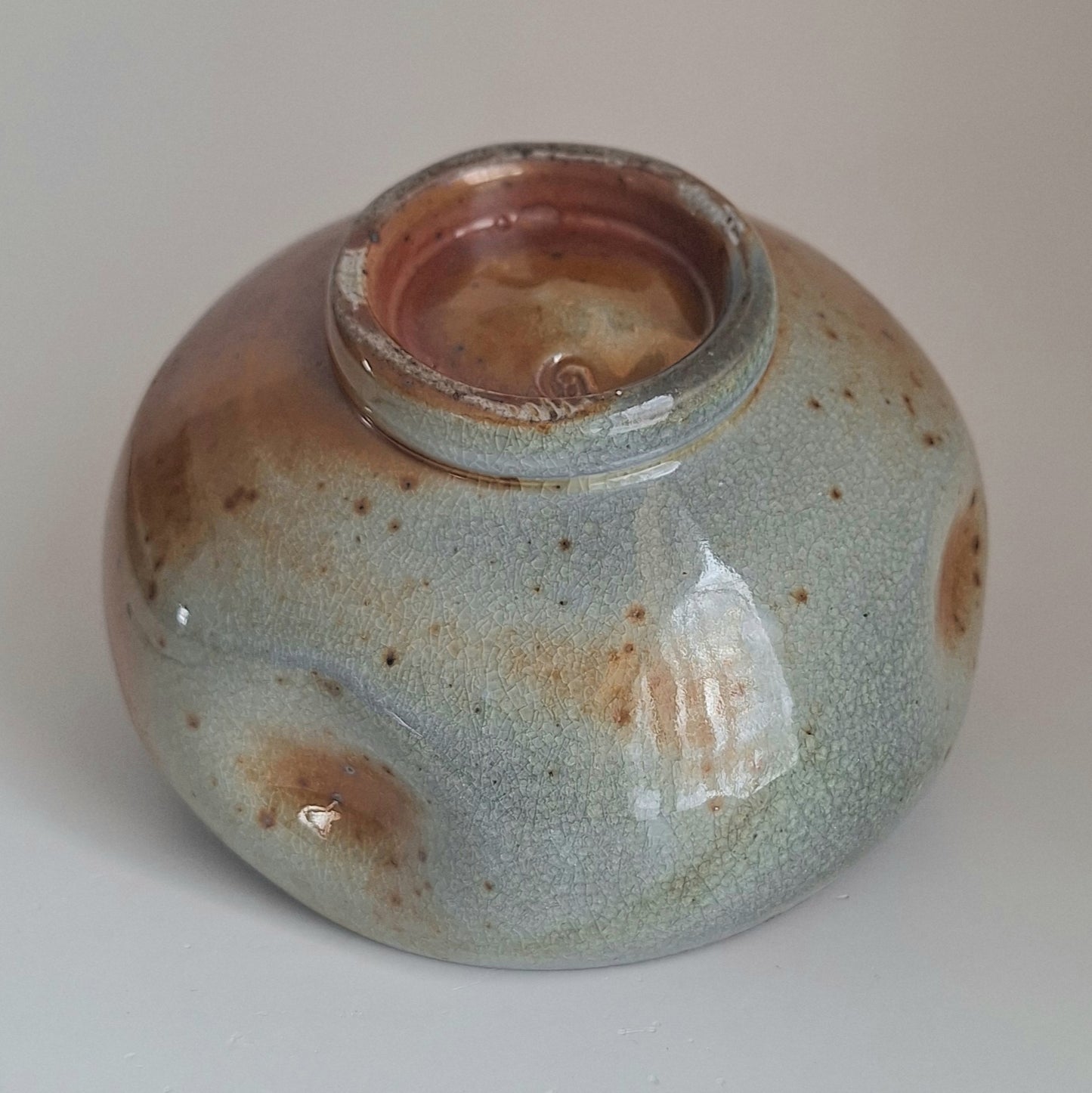 wood fired Shino bowl